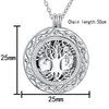 Runde Urnen-Halskette „Baum des Lebens“ – Anhänger für Asche-Gedenk-Andenken, Schmuck für Asche – Trichter-Set im Lieferumfang enthalten323e