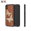 2021 Shock proof Phone Cases For iPhone 6s 7 8 Plus 11 12 XS Xr X Max Wood TPU butterfly Design Back Cover Shell High Quality