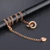 Lock Your Love Necklaces Ring&Circles Pendant 18K Rose Gold Zircon Creative Unique Designer Accessories For Women Ladies Jewelry Necklace