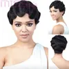 LINGHANG Short Curly High Temperature Synthetic Hair Finger Wave Wig Red White Black Gold 4 Colors Suitable For Black Women3071565