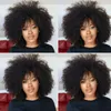 Nouveau style court bob crépus bouclés perruque complète africaine Ameri simulation de cheveux brésiliens cheveux humains bouclés perruques naturelles en stock