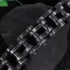 Cool hommes noir vélo lien chaîne Bracelet en acier inoxydable classique boucle de ceinture Bracelet