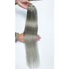 Braziliaanse Virgin Micro Hair Extension Loop Micro Ring Haarverlenging Real Remy Menselijk Haar Grijze Kleur 100g / 100s 14 "-24" Factory Direct Prijs
