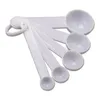 White 5 in 1 Plastic Measuring Spoons Set Kitchen Baking Tools Coffee Scoop Teaspoon Baking Tool SN3951