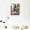 Modern Art Oil Painting Riviera Cafe Mediterranean Villages Handmade Artwork Picture for Bedroom Wall Decor Frameless244r