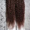 Afro Kinky Curly Loop Micro Ring Hair 100% Human 200g Micro Bead Links Machine Made Remy Hair Extension 200g Brasiliansk Virgin Hair