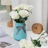 10 Pçs / lote artificial rose flower único ramo real toque subiu seda decoração de casamento acessórios de decoração para casa coroa de flores rosa falso ramo de flor