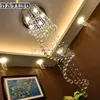 Moderne LED Kristallen Kroonluchter Verlichting Spiraal Regendruppel Trap Kristallen Plafondverlichting armaturen Deco Lamp Verlichting voor el Hall Sta315Q