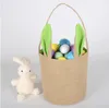 5 Colors DIY Easter Bunny Bucket Bag Jute Ear Storage Tote Hand Bags Burlap Children Gifts Cotton Handbags Party Decoration CCA11068 60pcs