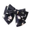 Fashion Girls Chiffon Bows Hairpins Fresh Style Floral Stampato a tre strati Bows Capelli per bambini Barrette Bows Bows Women Accessori per capelli Y2302