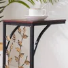 Fashion Free shipping Wholesales HOT Sales 54 x30.5 x21CM Leaf Pattern Iron Side Table Coffee Table Brown