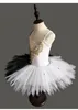 Ballet Tutu Bailarina Profissional Preto Branco Trajes de Dança do Lago dos Cisnes Criança Crianças Panqueca Tutu Vestido de Balé Infantil Meninas3268