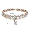 Wholesale-Designer Luxe Super Glinsterende Volledige Rhinestone Diamant Kleurrijke Crystals Pearl Collar Choker Verklaring Ketting voor Vrouw