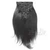 VMAE CLIP Ins Unforted European Brazylian Human Hair Extensions 100G Naturalny kolor Złoty pełny skórka Wyrównane przedłużenia włosów