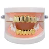 NUEVA 18K REAL Gold Punk Hip Hop dientes Grillz Bozo dental Grillaciones Armillas de la tapa del diente inferior Joya Rapper Joyería 7939561
