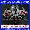 Kit Pour HONDA RVF400R VFR400 NC35 V4 VFR400R 94 95 96 97 98 270HM.18 RVF VFR 400 R Castrol vert VFR 400R 1994 1995 1996 1997 1998 Carénage