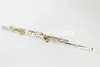 Margewate FL-411 Silber plattiert Goldlackschlüsselflöte gebogene Köpfe Flöten 16 Löcher offen C-Melodieflöte mit Gehäuse kostenloser Versand