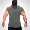 Märke Blank Fitness Tank Top Men Undershirt Ärmlös Skjorta Sommar Gym Kläder Slim Fit Muscle Bodybuilding Vest Streetwear