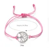 20st / Lot Life Tree Charm Armband Femme Handgjorda Smycken Justerbar Röd Sträng Armband för Kids Kids Friend Lover Gift