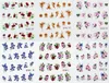 55pcs 55 Designs 3D Glitter Flower Water Transfer Wraps Glitter Pulver Nail Sticker Decal Salon Dekorationer för skönhet