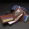 Vintage Men Leather Wallet Korte slanke mannelijke portemonnees geldclip dollar portomonee carteria205F8565701