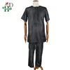 H&D african agbada men clothes dashiki robe shirt pant 3 pcs suit with rhinestones men's formal attire traditional clothing 3313