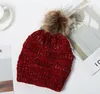 Cappello lavorato a maglia da donna invernale Cappello caldo pom pom Cappello di lana colorato Cappello da donna con teschio Berretto da esterno femminile solido YD0441