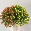 Konstgjord plast gaffel grön blommor konstgjorda gräsmark inomhus skrivbord dekorativa löv festival dekorativa växter 6 färger GB1501