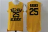 Der frische Prinz der Bel-Air Academy #14 Will Smith Jersey Mens Günstige Farbe Schwarzes Grün Gelb Bel-Air 25 Carlton Banks Basketball Trikot