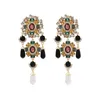 Wholesale-Bohemian Sun Flower Drop Earrings for Women Jewelry Trendy Metal Crystal Statement Earrings Accessories Bijoux