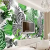beibehang Custom Photo Wallpaper Mural Nordic Minimalist Black and White Tropical Plant Turtle Leaf Background Wall Painting