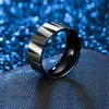 Ny ankomst rostfritt stål ring för män avsmalnande spår 9 mm bredd matt titan rainbow ring flerfärgad svart guldfärg