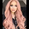 منتجات جديدة انفجرت الأزياء الأوروبية والأمريكية شعر مستعار Rose Net Net Long Curl Pink Fashion Factory Spot بالجملة