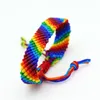 Womens Handmade Rainbow Color Gift Touw Link Armbanden Sieraden Nieuwe Fancy 18cm Verstelbare Geweven Armband 2 stks