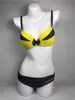 Ny gul bikini set push up patchwork baddräkt maillot de bain låg midja badkläder kvinnor brasilianska biquinis plavky baddräkt