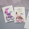 6 colori Unicorn Baby Girls Sequin clip per capelli Rainbow Design Bambini Birrette Birrette Set (2pc) Per bambini Boutique Archi Regalo dei bambini FJ377