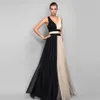 Black White Full Length A Line V Neck Sexy Long Prom Dress Long Party Gown Evening Dress Prom Dresses party Formal Occasion4576990