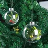 100 palline di Natale trasparenti verniciabili/infrangibili fai-da-te, ornamento a disco in plastica con cappuccio dorato SN2076