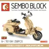 Senbao 701102 - 701105 Motocykl Mała cząstka Dzieci Puzzle Montaż Zabawki Building Block Model Car 4 kolory