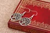 Vente en gros - Boucles d'oreilles à breloques en forme d'arbre de vie en argent 925 Lustre à crochet d'oreille de poisson