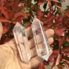 2 pièces cristal de Quartz clair naturel Double pointe de cristal de roche transparent points7645079