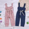 Menina bebê macacão listrado meninas suspender macacão recém-nascido recém-nascido macacão playsuits roupas de bebê 4 desenhos DW4888