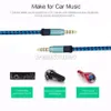 3.5mm Auxiary Aux Extension Cable Audio Cable Nieprzerwane Metalowa tkanina Braiede Męski Stereo Cord 1.5m 3M dla Samsung Mp3 Głośnik Tablet PC MP4