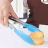 Pinza in silicone con manico in acciaio inossidabile 8 pollici Spatola per alimenti da cucina Clip Camp Gancio per appendere Cucina BBQ Tong Gadget da cucina