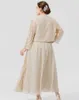 Plus Size Ankle Length Champagne Chiffon Mother of the Bride Dresses With Long Sleeves Lace Jackets Wedding Guest Dress