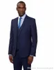 Qualitäts-Navy Blue Man Arbeit Anzug Hochzeit Bräutigam Smoking Abendkleid Herren Anzüge (Jacket + Pants + Vest + Tie) J155