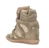 -box Shoes Isabel Bekett Leather and Suede Fashion Designer الكلاسيكية Marant Highting Leather Height Shoes353J
