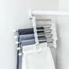 Percha mágica para ropa, estante retráctil para pantalones de tubo de acero inoxidable, soporte para pantalones, colgador de almacenamiento, organizador para el hogar