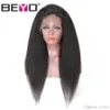 Malezyjska Kinky Prosto 360 Koronkowa Peruka Frontal Pre Zinted Z Baby Włosy Yaki Lace Front Ludzki Włosy Peruki dla Czarnej Kobiety Remy Beyo