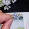 Biżuteria Colife 1.2ct 2ct D Kolor VVS1 Klasa MOISSANITE Pierścień do ślubu 925 Silver Moissanite Pierścień do prezent urodzinowy